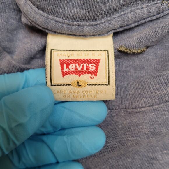 Vintage 90s Levis Spellout T-Shirt Mens L Made in USA Graphic Tee Boxy Fit - Picture 14 of 15